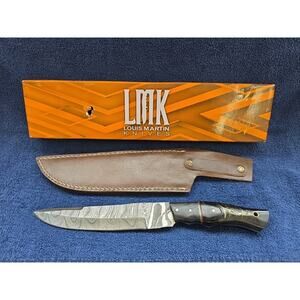 Hunting Bowie Knife 11 Inch Custom Made Forged Damascus Blade LMK Knives #9614